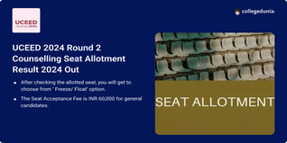 UCEED 2024 Round 2 Counselling Seat Allotment Result 2024 Out; Check Direct Link Here